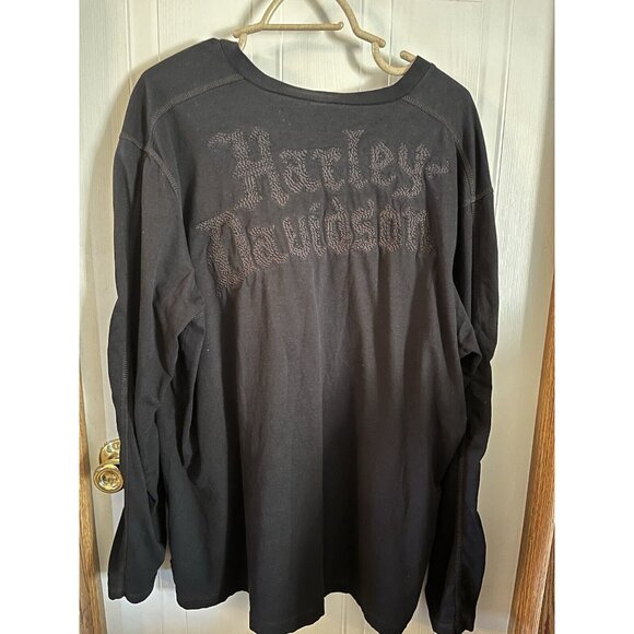 Harley Davidson BLACK Long Sleeve shirt motorclothes - X large SEE PHOTOS - Picture 7 of 16